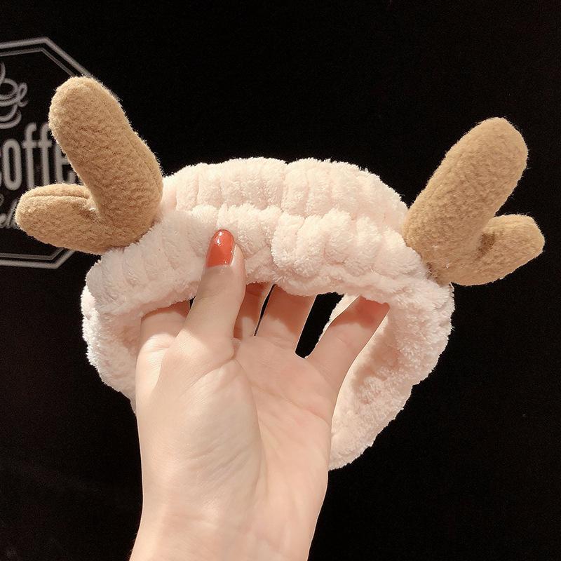 Cintas para el pelo para lavar la cara, diadema suave cálida lana color Coral con lazo, diadema con orejas de animales para mujeres y niñas, turbante, accesorios para el cabello a la moda