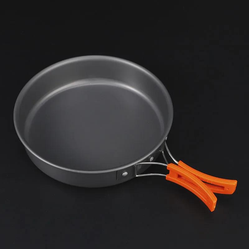 Outdoor Camping Cookware,Aluminum Alloy Cooking Set, Portable with Cooking Pot, Frying Pan Kettle, Plastic Bowl, Spoon, Dropship