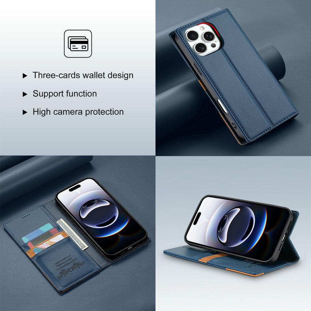 RFID Leder Wallet Coque für Apple iPhone 17 Pro Max 17 Air 16e 16 Plus 15 14 13 Mini 12 11 Xs Max Xr X S 7 8 SE Book Flip Case