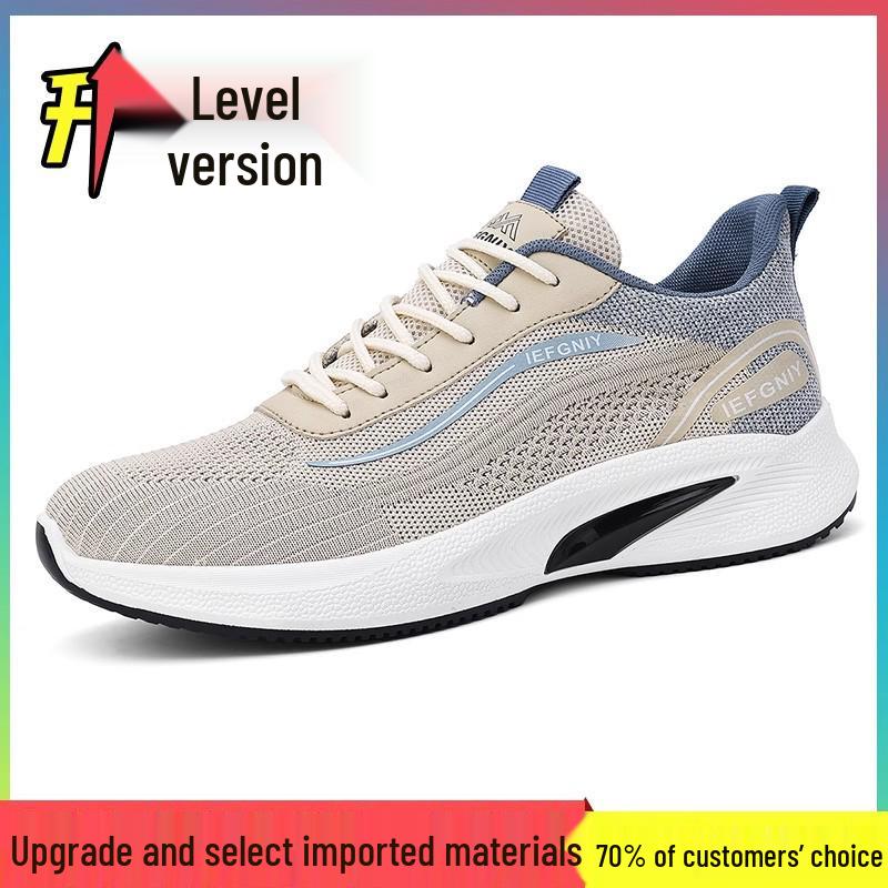 2025 Men's Black Breathable Mesh Running Shoes - Odor-Resistant Casual Lightweight Sneakers