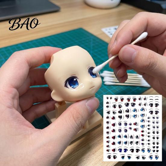 Water Transfer Paper for Models Eye Stickers Dolls, DIY Decals, Multi Size Anime Clay Doll Face Accessories Realistic Colorful Eyes Crafting