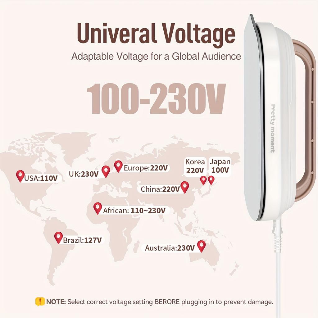 Mini Portable Electric Iron Mini Dry Iron for Clothes Handheld Portable Ironing Iron 10-second Rapid Heating 0.6lbs Lightweight