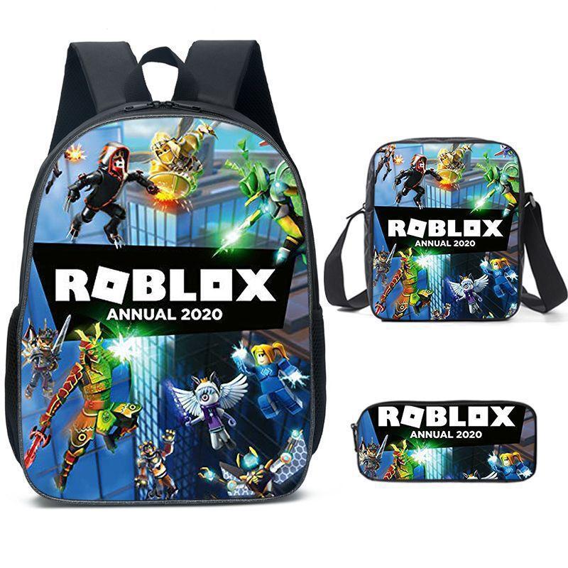 Roblox Student Backpack Lunch Bag Pencil Case 3-in-1 Set Printed Bookbag for Kids Teens Gift