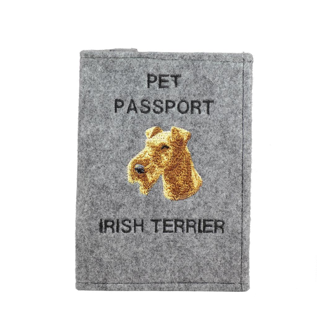 Terier irlandzki, Czerwony terier irlandzki, Brocaire Rua - Etui na paszport psa, etui na dokumenty, prezent dla podróżnika od marki Art-Dog