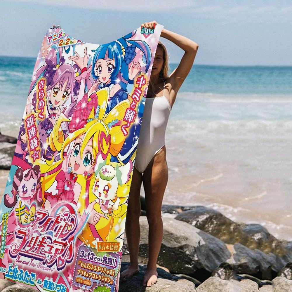 Smile Precure Niedliche Anime Große Mikrofaser Strandtücher Schnelltrocknendes Handtuch Sandstrandtücher Poolhandtuch Für Reisen Schwimmbad Yoga
