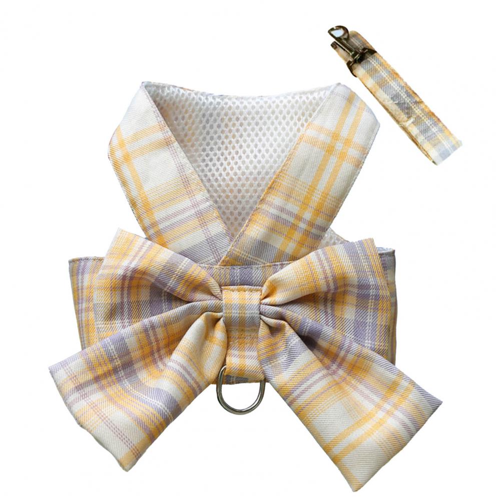 Rabbit JK Dresses and Leash Sets Mesh Plaid Pet Vest Harness Cat Bunny Chest Strap Set Small Animals Clothes Rabbits Accessories