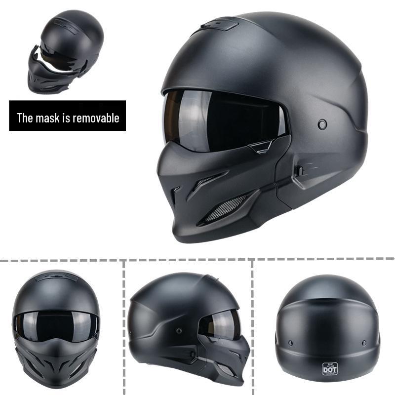 Samurai Black Scorpion Retro Men's Helmet - Four Seasons Half Helmet Indian Style