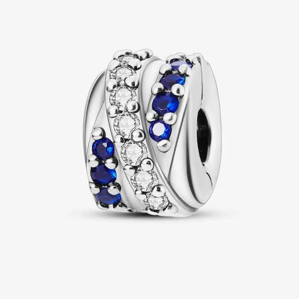 New In Color Zircon Angle Round Clip Bead Fit Pan Original Bracelet Women Copper Safety Chain Jewelry Gift