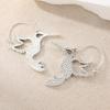 Minimalist Creative Birds Shaped Silvery Plated Hoop Earrings for Women's Bohemian Style  Daily Party Jewelry Accessories