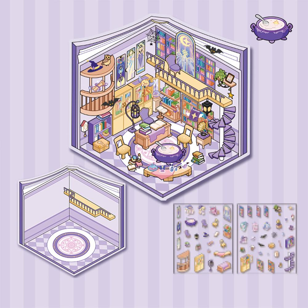 

1 комплект креативных 3D-наклеек для симуляции кабины, милые мультяшные наклейки ручной работы для ландшафтного дизайна, наклейки для укладки сцен H