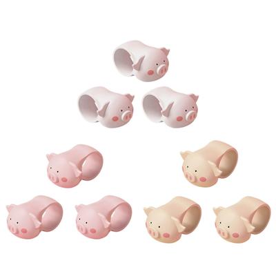 Set aus 3 lustigen Schweinedesign-elastischen Silikon-Griffschonern für Türen und Fenster