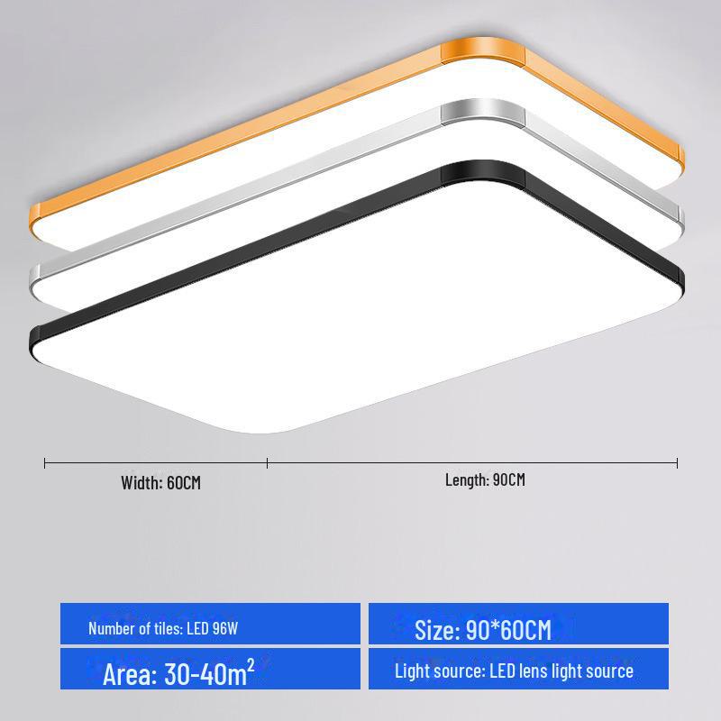Modern Rectangular Aluminum LED Ceiling Lamp for Bedroom, Study, Living Room, and Engineering Lighting