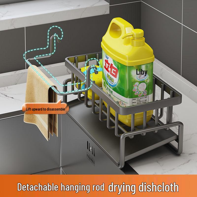 Multi-Function Kitchen Rack: Dish Drainer, Soap & Sponge Holder, Washbasin Storage
