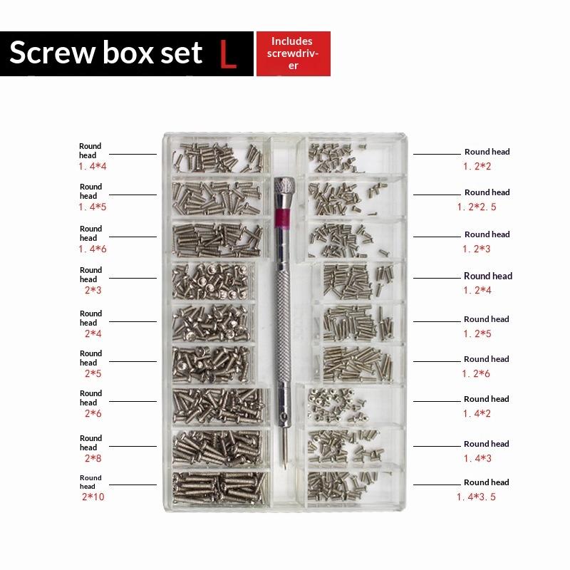 1 Set Watch Screw Box 18 Types Screws Kit Mini Flat Head Screw For Phone Tablet Camera Lens Laptop Repair Accessories