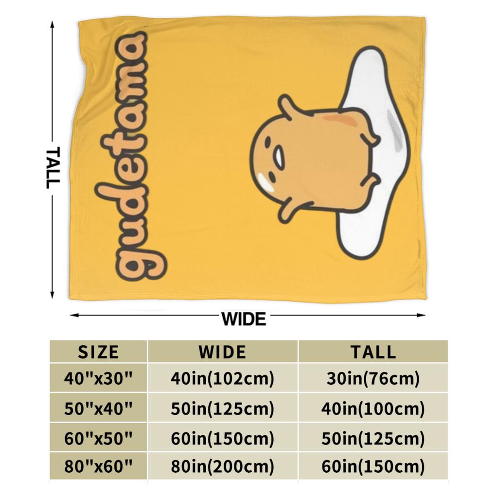 Gudetama Uovo Pigro Coperta Cartone Animato Coperta Plaid in Flanella Estiva per Aria Condizionata Personalizzata Ultra-Morbida Calda Copriletto,