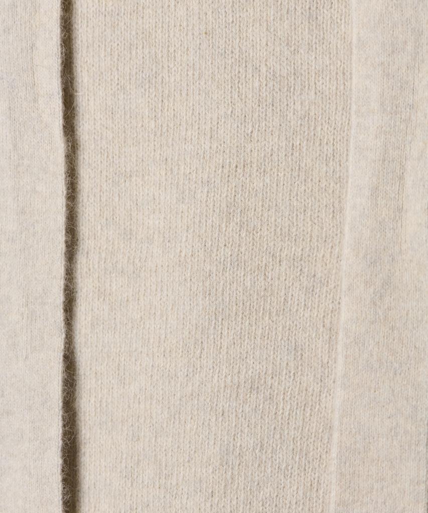 TTUDEMENT V-Neck Muffler Knit Top Light Gray
