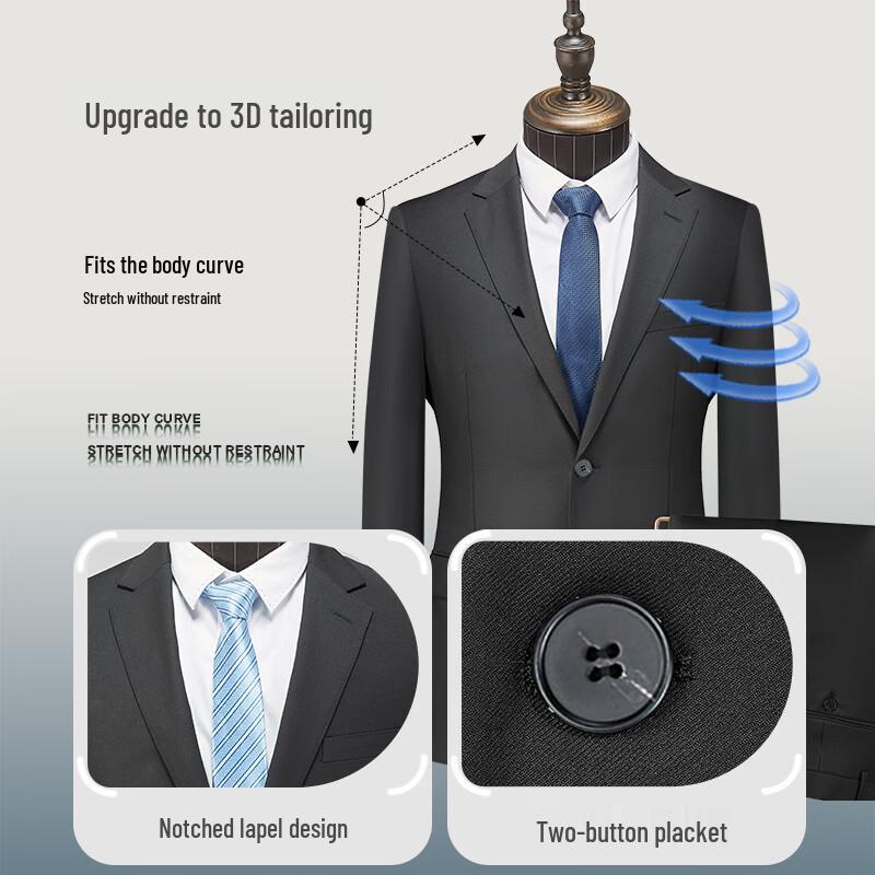 SHANSHAN Men's Notch Lapel Business Suit Set