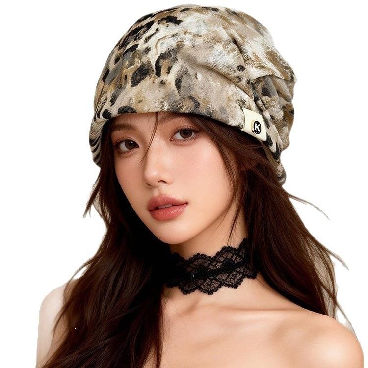 Trendy Plaid Slouchy Hat - Unisex Pleated Beanie for Spring & Summer