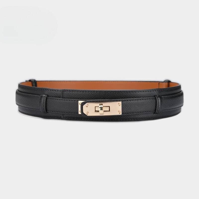 New Women's Belt Locks and Decorative Stylish Waistband with Dress Waist-hugging Genuine Leather Belt Wide Waistband Belt