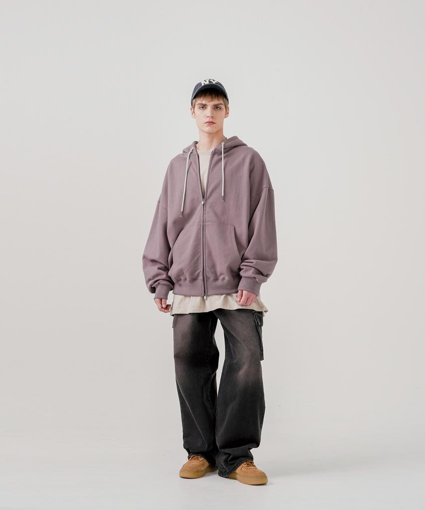Ezkaton Over Drop Heavy Cotton Zip-Up Dusty Pink Shot6766