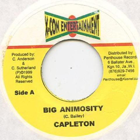 7inch Record CAPLETON - Big Animosity X Con Entertain 1999 Jamaica Reggae, Ska & Dub