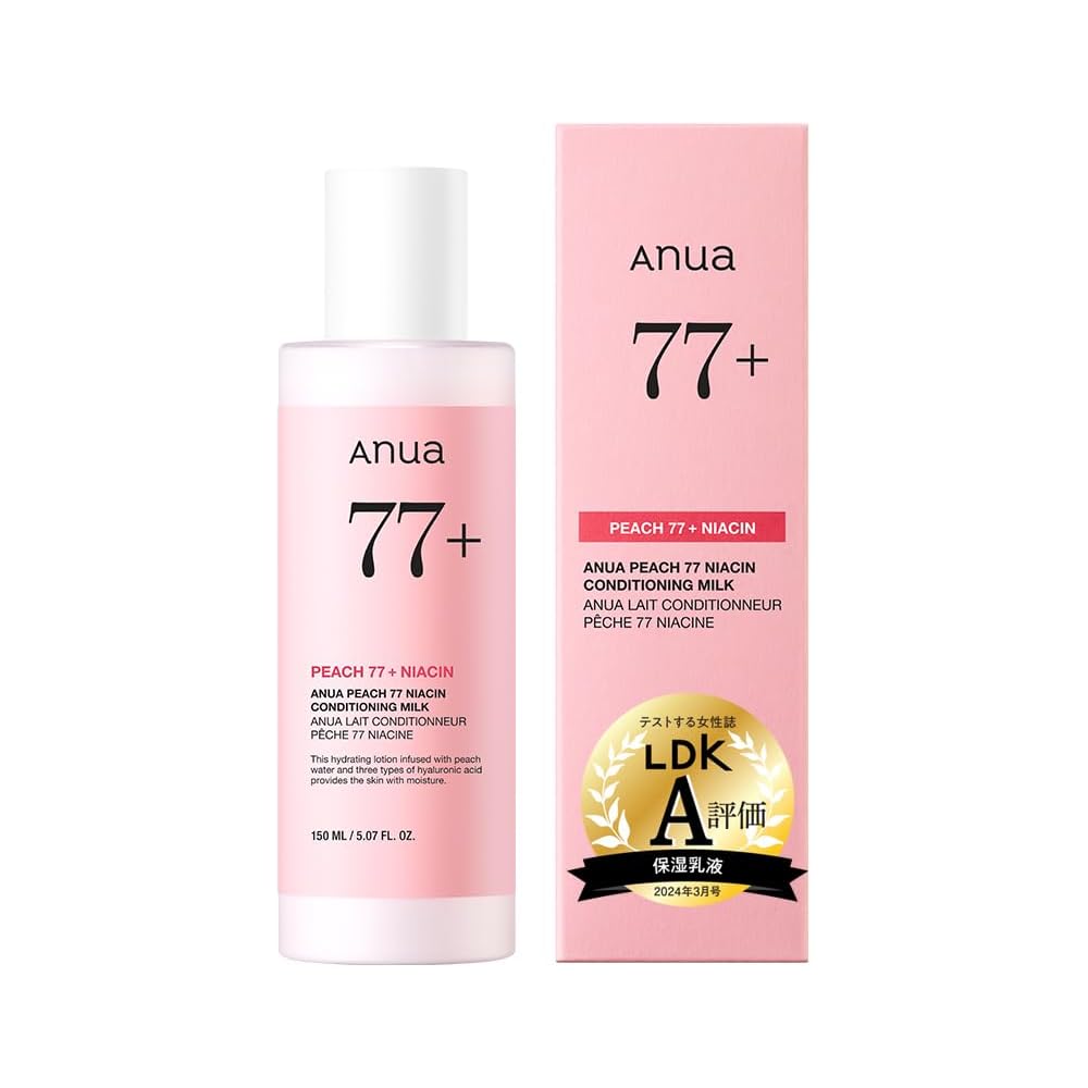 Anua Peach 77 Niacin Conditioning Milk 150ml Hydrating Lotion for Glowing Skin Moisture for Dry and Combination Skin