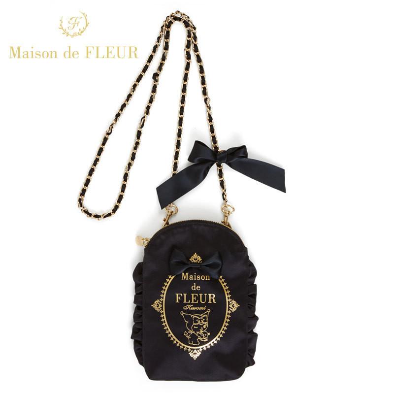 Stylish Meiluyu Guifugou Kluomi Chain Mobile Bag Black Round Shape Card Slot Pu Leather
