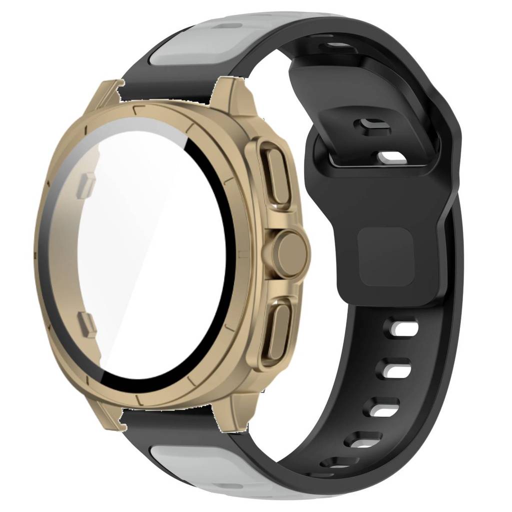 Silicone Band +Tempered Glass Case For Samsung Watch 7 40mm 44mm Strap Protector Cover For Samsung Galaxy Watch 7 44mm 40mm