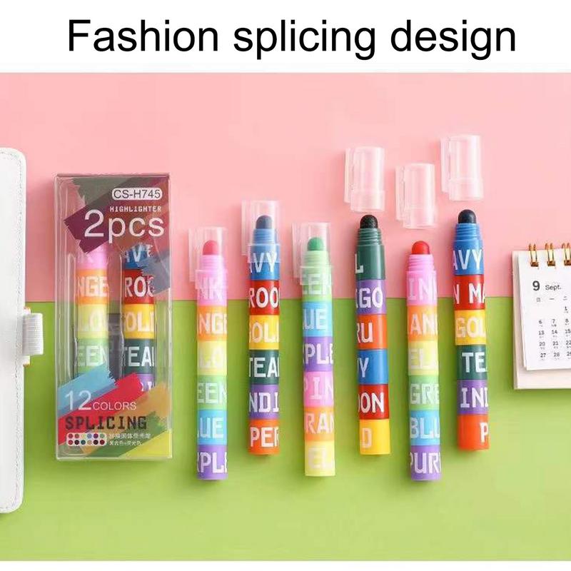 Textmarker Stifte 2 Stück Textmarker Lebendige Textmarker Für Studium Journaling Schule Bürobedarf Ästhetisch