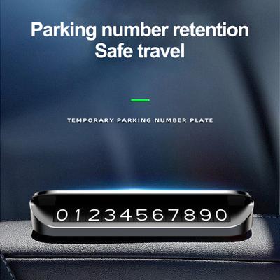 Parkovací číslo SPZ Noční světelný držák na palubní desku Univerzální auto dočasné cedulka s telefonním číslem Příslušenství interiéru auta