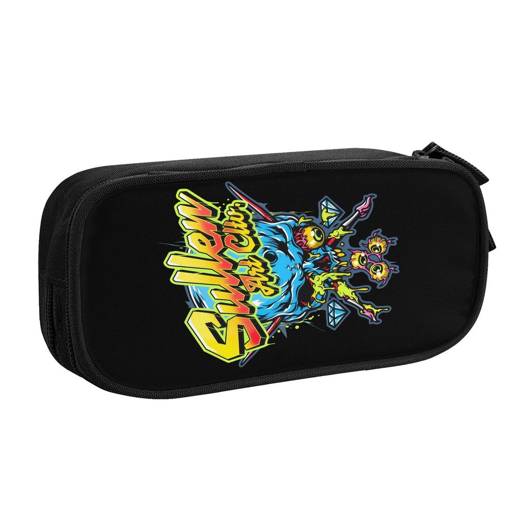 Skull Rock Band Sullen Pencil Case for Girls Boys Large Capacity Pen Box Bag School Supplies
