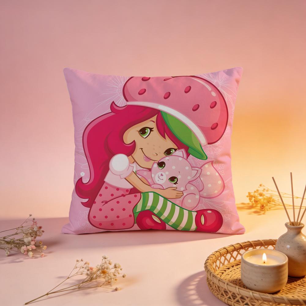 Hot SStrawberry Shortcakeiou Cushion Cover Comfortable Durable Pillow Cover MultiScene for Home Office Car Sofa