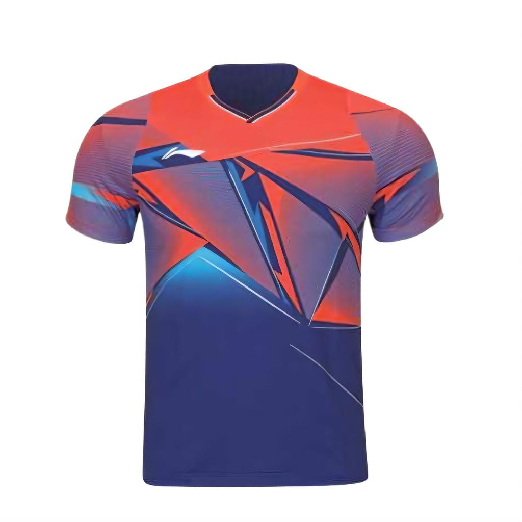Li Ning T Shirts Men's V neck Moderate Straight Fit AAYS131-1