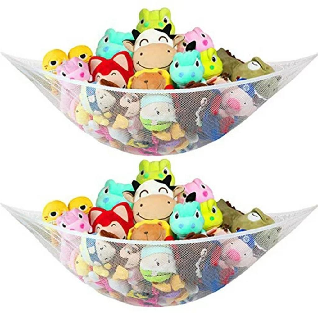 Organizator z siatki na zabawki narożne pluszaki dla dzieci wiszące/przechowywanie zabawek do kąpieli