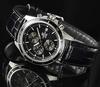 Casio Edifice Chronograph Watch EFR-526L-1AV Men's Black Stainless Steel Leather Strap 42mm 100m