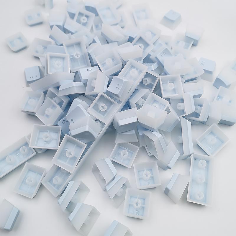 Double Skin Milk Pudding Mechanical Keyboard Keycaps, Luminous OEM Height, 130-Key Full Set