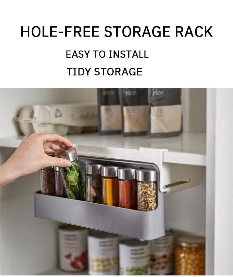 Storage Rack Kitchen Seasoning Bottle Seasoning Box Hanging Seasoning Tank Storage Rack Household Non Perforated 1PC