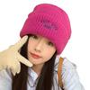 Fashionable Knitted Hat Autumn and Winter Style Thickened Warm Big Head Circumference Showing Face Small Wool Hat Pullover Ear Protection