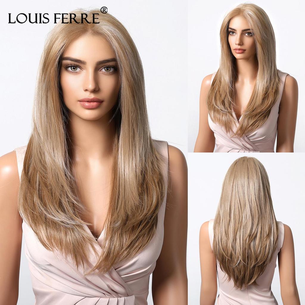 ALAN EATON Synthetic 13x6 Lace Wig Long Straight Red Platinum Wigs for Women Daily Party Cosplay Wedding High Density