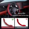 Short shaped Nappa Leather Steering Wheel Cover, Non Slip, Ultra-thin, Breathable, Safe, Universal Steering Wheel Cover Acc