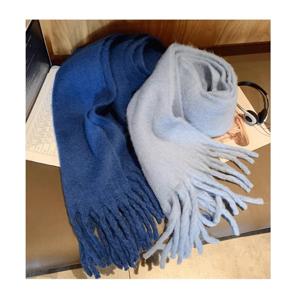 Women's Winter Plush Long Scarf with Tassel - Soft Warm Thick, Warm and Windproof Scarf, Multi Functional Scarf for Daily Outing
