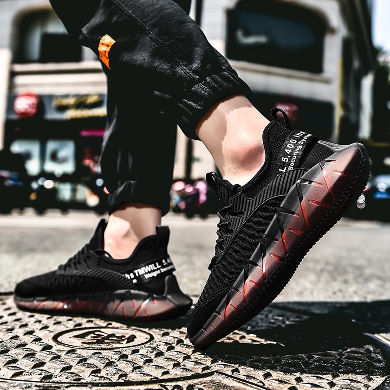 2025 New Lightweight Breathable Flying Woven Coconut Shoes Student Fitness Running Shoes Male Popcorn Soft Sole Sports Shoes