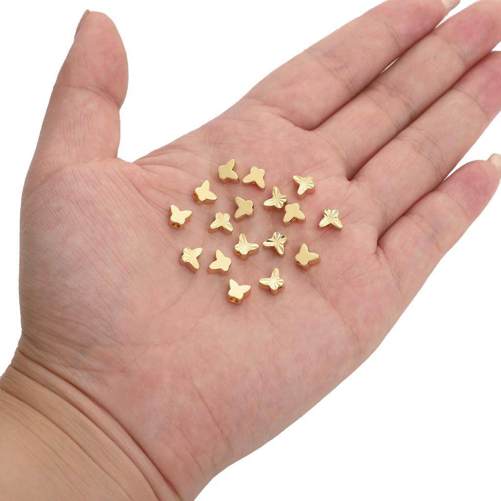 Kobber Glatt Sommerfugl Skilleperle For DIY Smykkefremstilling Håndverkstilbehør