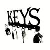 Forged Iron Key Holder Wall Mount 7 Hook Black Metal Entryway Organizer