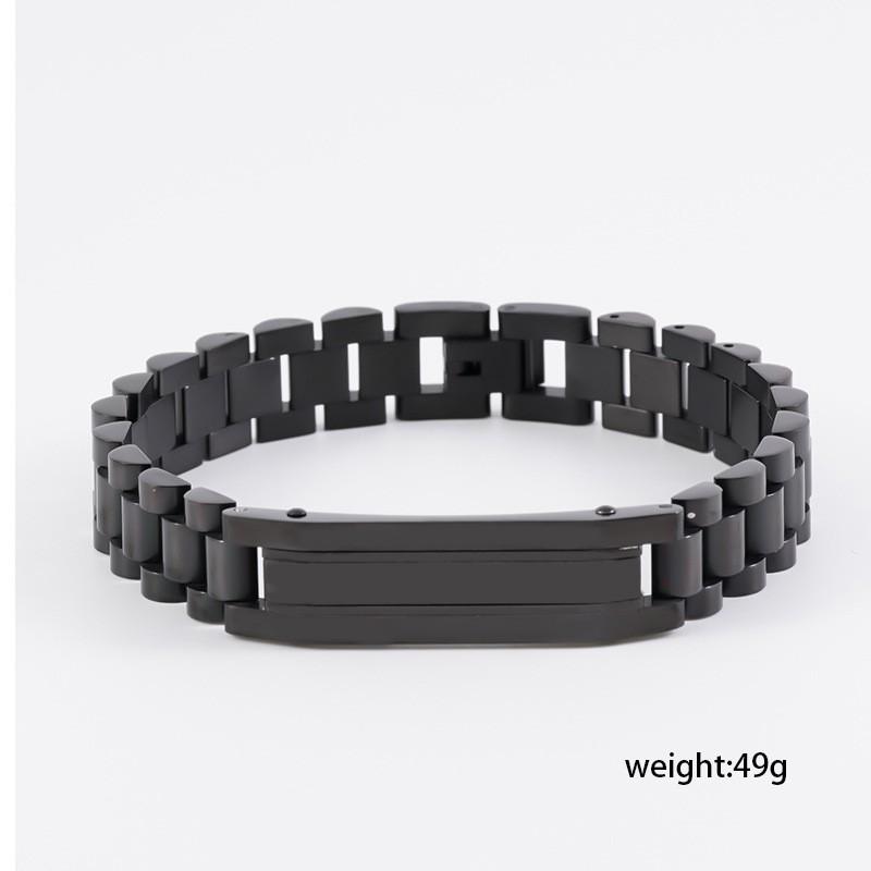 Mens Geometric Titanium Steel Bracelet With Zirconia Inlay Adjustable Arch Bridge Design Stylish Unisex Jewelry