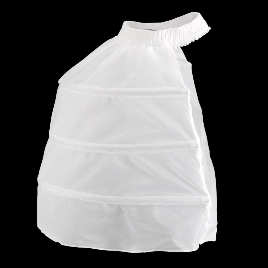 Women Hoop Skirt Petticoat Bustle 1 Layer Tulle Steel Bones White Length 50cm