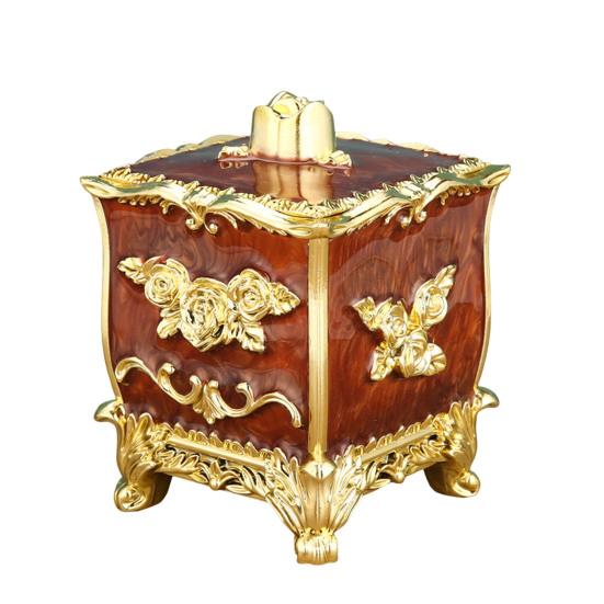 Toothpicks Box European Style Vibrant Color 3 Grids with Lid Relief Pattern Decorative Plastic All-Purpose Toothpick Cotton Swab Organizer Box Home