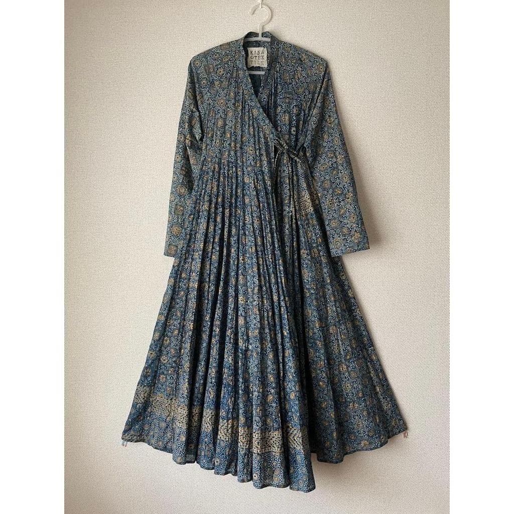 Used Kanno Textile Cache-coeur Dress Ajrakh India Indigo Dye