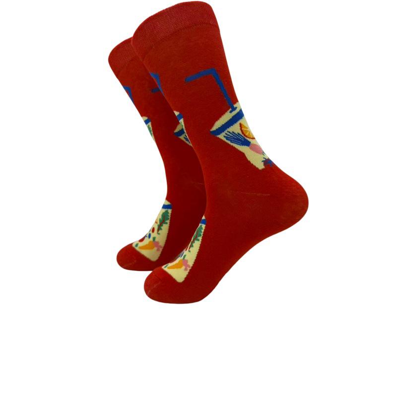 Dámske trendy bavlnené ponožky Fruit Art so strednou rúrou – štýlové, priedušné a teplé na všetky ročné obdobia