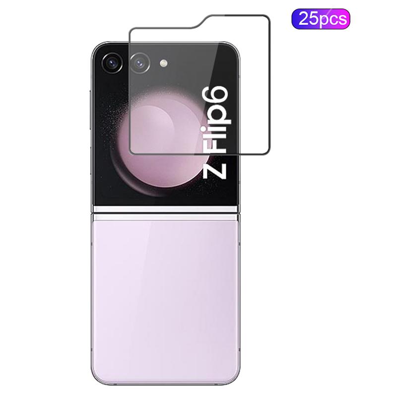

MOCOLO 25Pcs For Samsung Galaxy Z Flip6 5G Rear Screen Protector Full Glue Tempered Glass Film Black